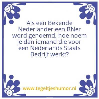 Tegeltje: BNer
