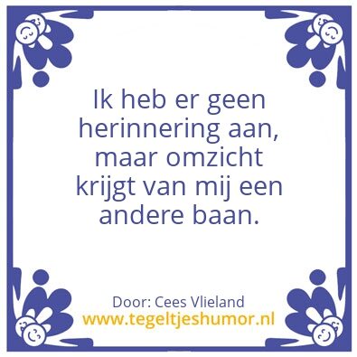 Tegeltje: Geheugensteuntje