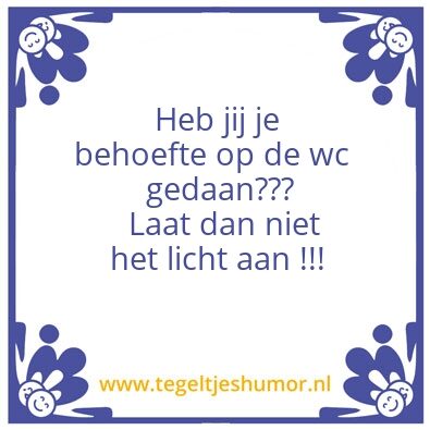 Tegeltje: wc en licht