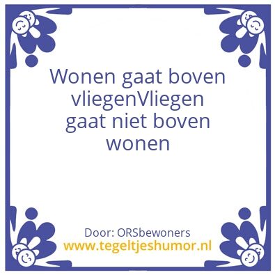 Tegeltje: Vlieghinder