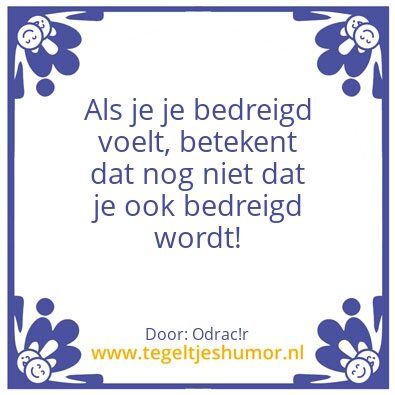 Tegeltje: Bedreigd