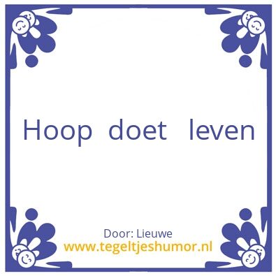 Tegeltje: Hoop