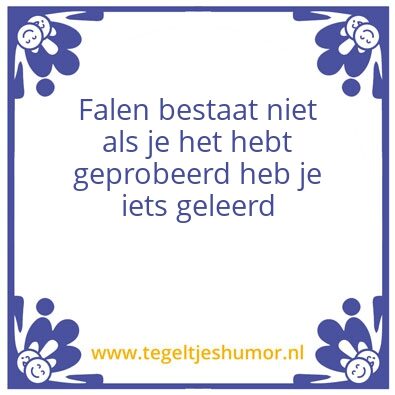 Tegeltje: Falen bestaat niet