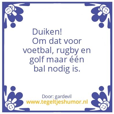 Tegeltje: Duiken