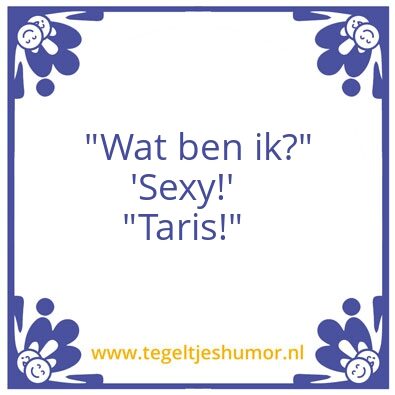 Tegeltje: sexytaris