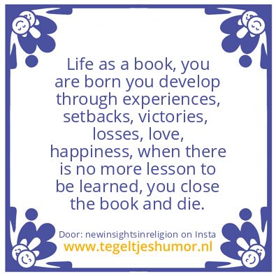 Tegeltje: Life as a book,