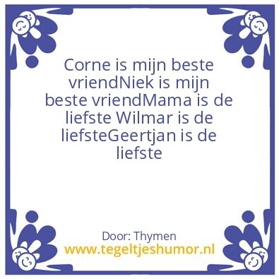 Tegeltje: Vrienden tegel