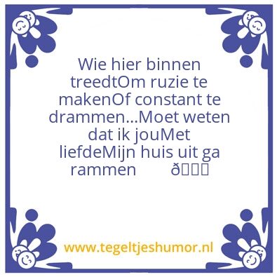Tegeltje: Huisregels van Jacquelien