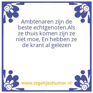 Tegeltje: Ambtenaar