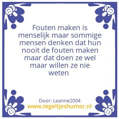 Tegeltje: Fouten