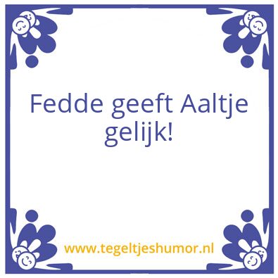Tegeltje: Fedde