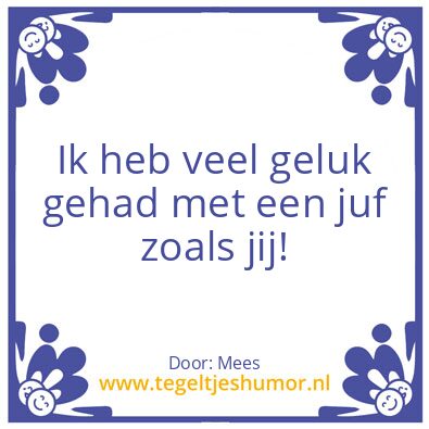 Tegeltje: Juf