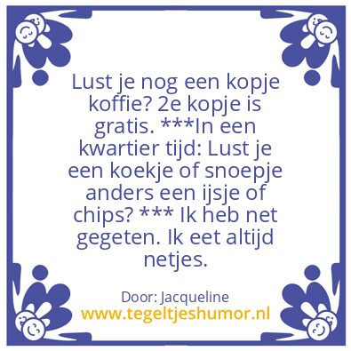 Tegeltje: Eten