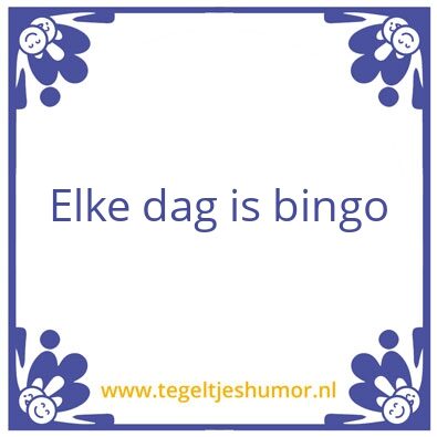Tegeltje: Bingo
