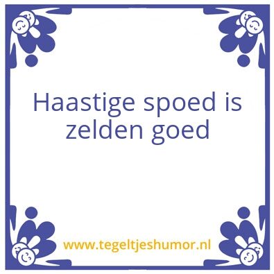 Tegeltje: Open deur