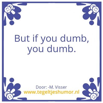 Tegeltje: Dumbshit