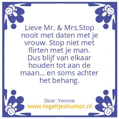 Tegeltje: Huwelijk