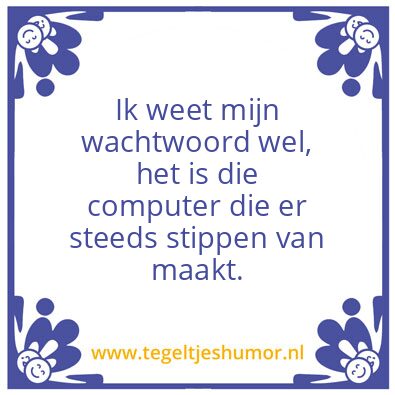 Tegeltje: Stomme computer