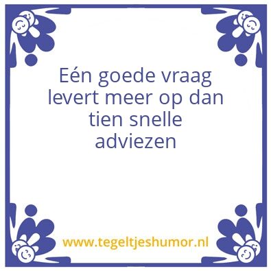 Tegeltje: Goede vraag