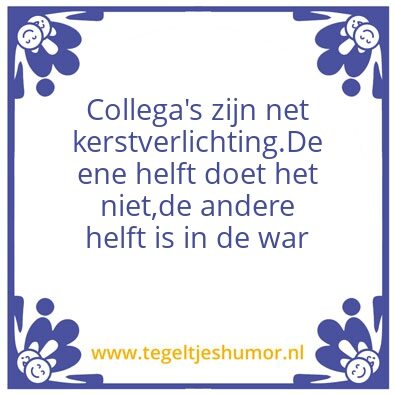 Tegeltje: Collega’s