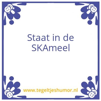 Tegeltje: Skameel