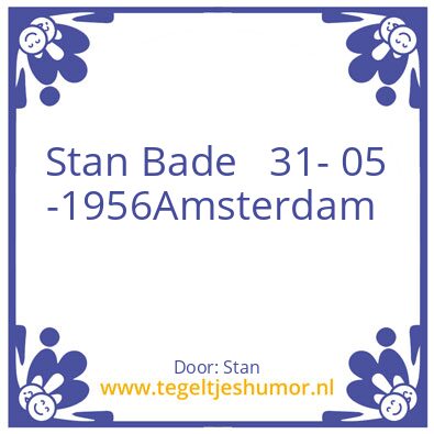 Tegeltje: Stan