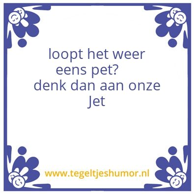 Tegeltje: jet