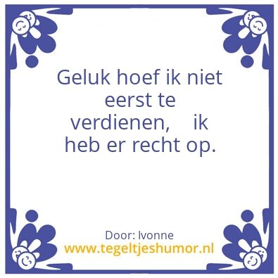 Tegeltje: Geluk