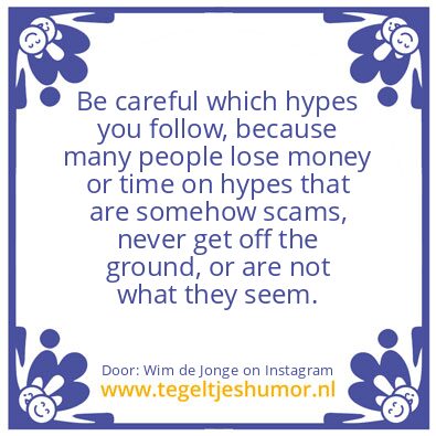 Tegeltje: hypes