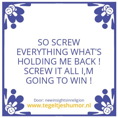 Tegeltje: OLD DEMONS AND HABITS..