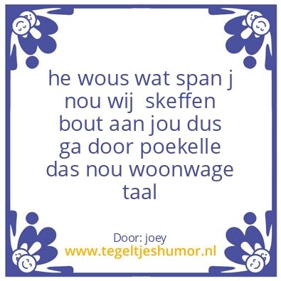Tegeltje: joey