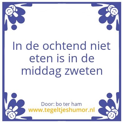 Tegeltje: ontbijt