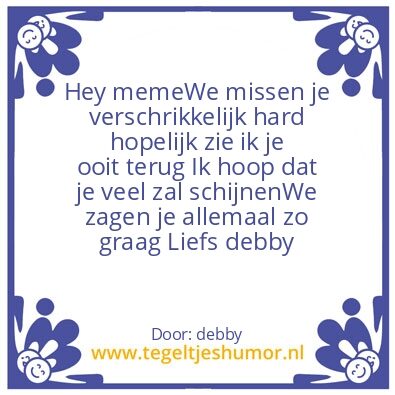 Tegeltje: debby