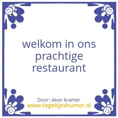 Tegeltje: gastvrijheid