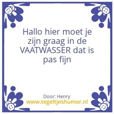 Tegeltje: Vaatwasser