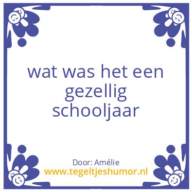 Tegeltje: schooljaar