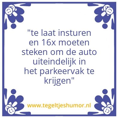 Tegeltje: parkeren