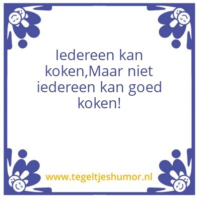 Tegeltje: Keukenprins(es)
