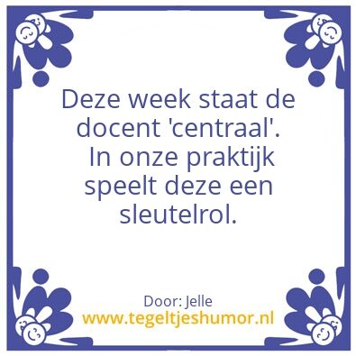 Tegeltje: Docenten