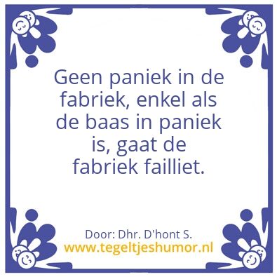 Tegeltje: Paniek !