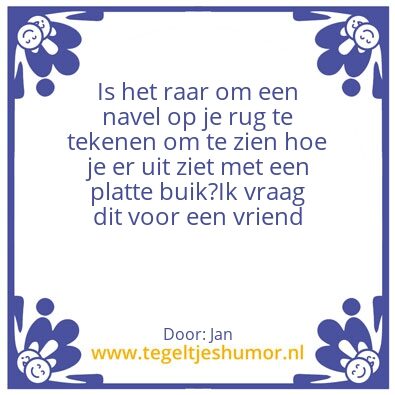 Tegeltje: Platte buik