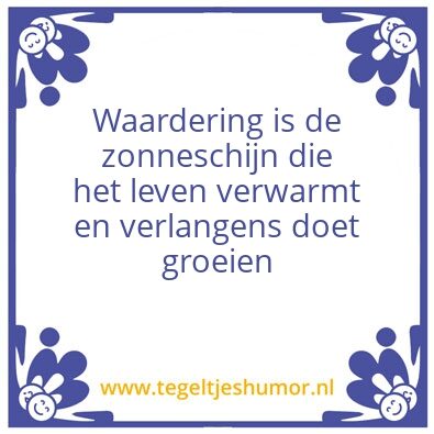 Tegeltje: Waardering