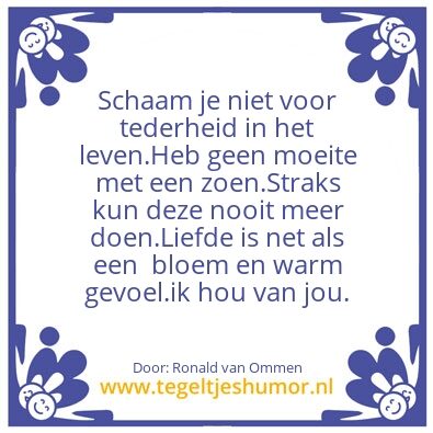 Tegeltje: Straks