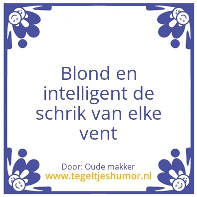 Tegeltje: Ik ben een jonge die blond is