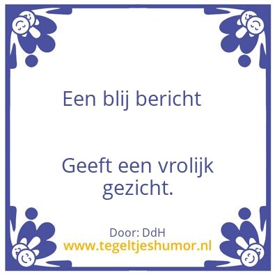 Tegeltje: Een blij bericht