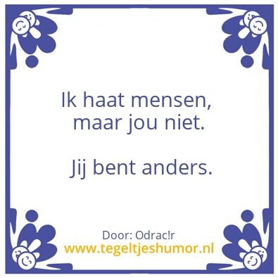 Tegeltje: Mensenhaat