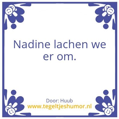 Tegeltje: Nadine
