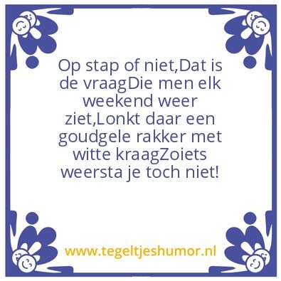 Tegeltje: Zaterdagavond