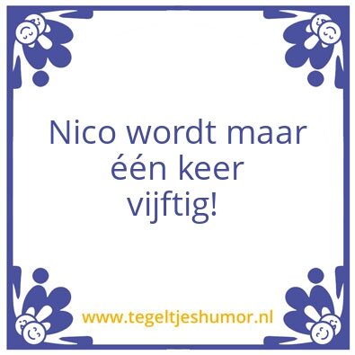 Tegeltje: 50