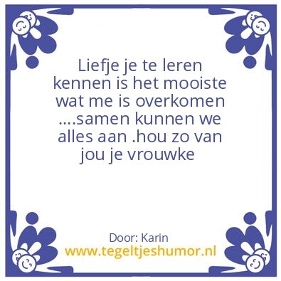 Tegeltje: Voor mijn liefje